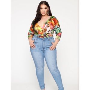 Fashion Nova High Rise Light Wash Jeans
